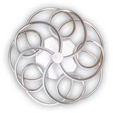 Plafond LED "Rizado" Ø: 57 cm en métal en nickel et plastique satiné, avec des LED fermement intégrées, l'éclairage pour les salons et le bureau.