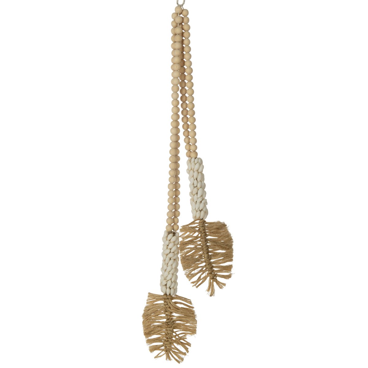 Suspension J-Line en coquillages et perles, design naturel et élégant pour intérieur