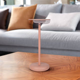 «Pasi» de tablette sans fil pour l'extérieur et à l'intérieur, en métal et en plastique en rose, dimmable, avec une fonction tactile et mémoire, environ. 26 cm de haut