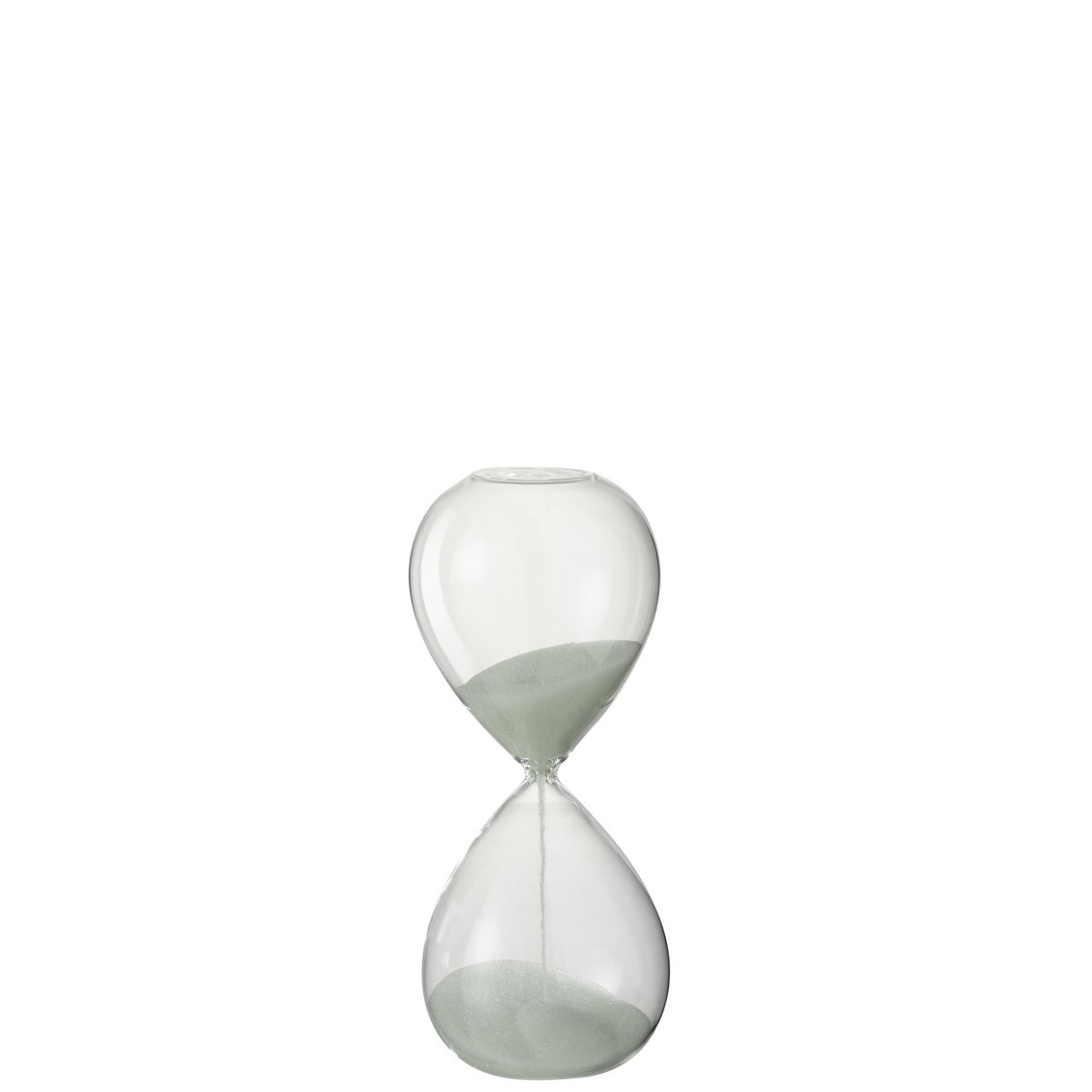 Sablier déco J-Line en verre blanc, design moderne et élégant