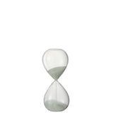 Sablier déco J-Line en verre blanc, design moderne et élégant