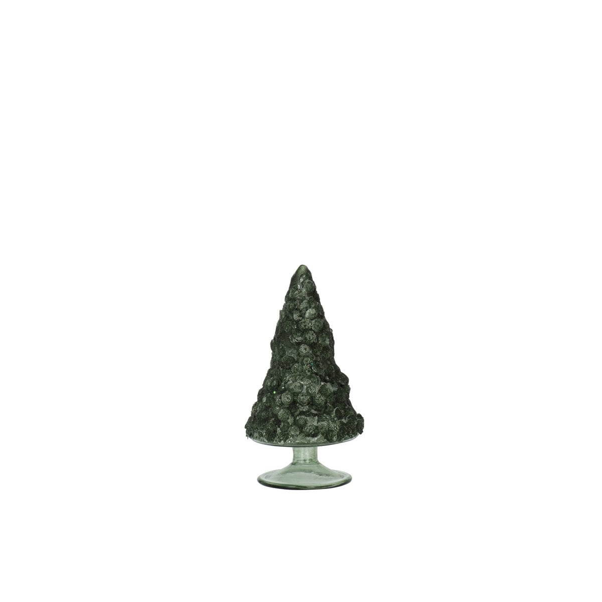 Sapin de Noël J-Line en verre vert, petit modèle élégant pour décoration intérieure