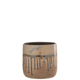 Pot de fleurs J-Line en céramique beige, design moderne, diamètre 18 cm