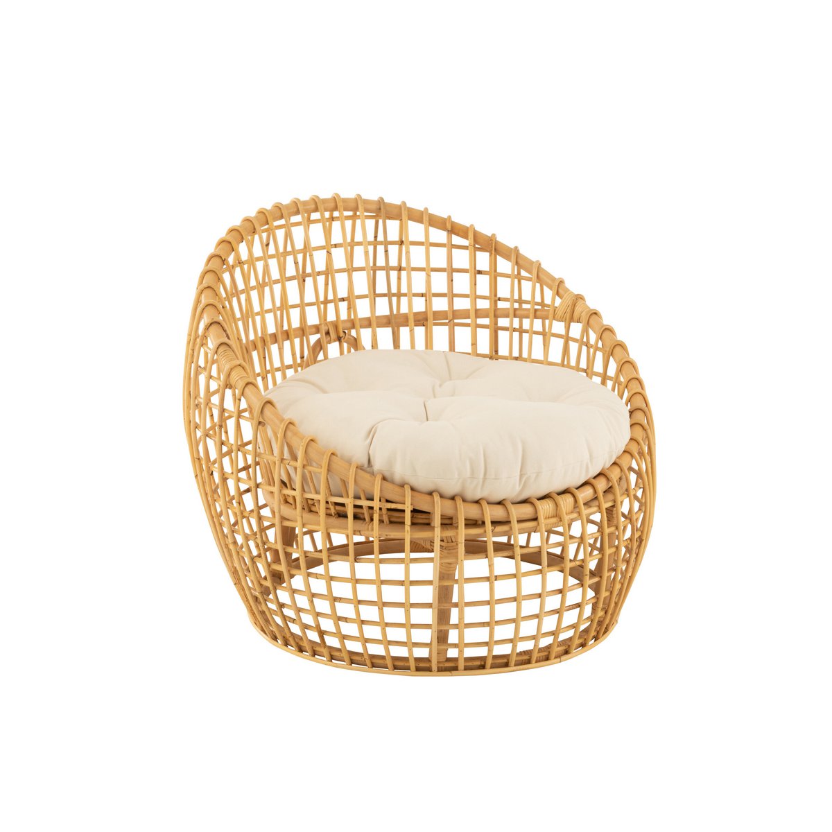 Chaise Lise J-Line avec coussin blanc sur une terrasse - usage extérieur