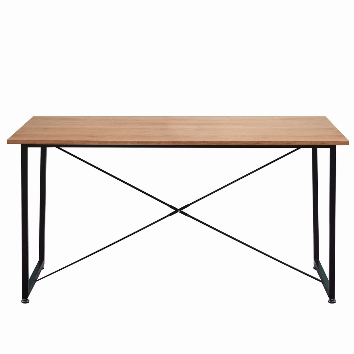 Table à manger élégante 140x70cm en bois MDF et métal, vue d'ensemble
