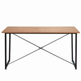 Table à manger élégante 140x70cm en bois MDF et métal, vue d'ensemble