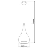Le "style", classique rétro, pendant en métal brillant en chrome avec douille E27, parapluie Ø23 cm, idéal pour la salle à manger, le salon et la cuisine.