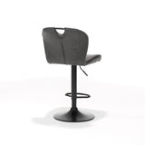 Tabouret de bar Cordoba noir - tissu anthracite doux
