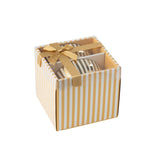 Bol J-Line Stripe - porcelaine - or/blanc - lot de 2