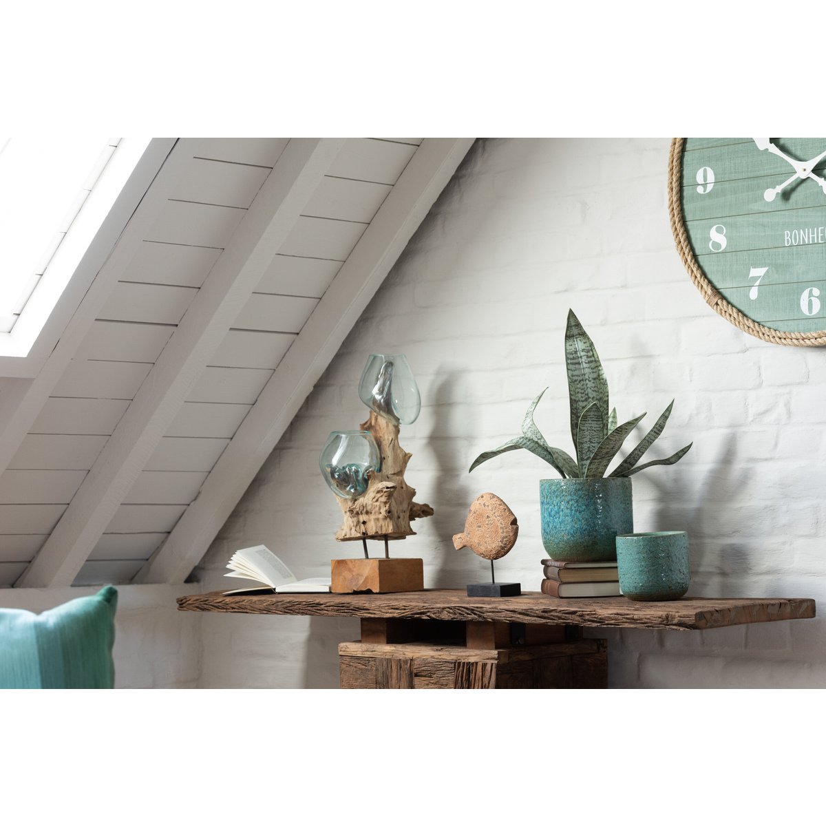 Console J-Line Woody Hout Naturel - ambiance chaleureuse dans un intérieur