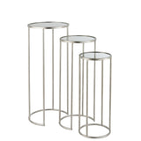Table d'appoint Leo Spiegel en métal argenté, design moderne et élégant