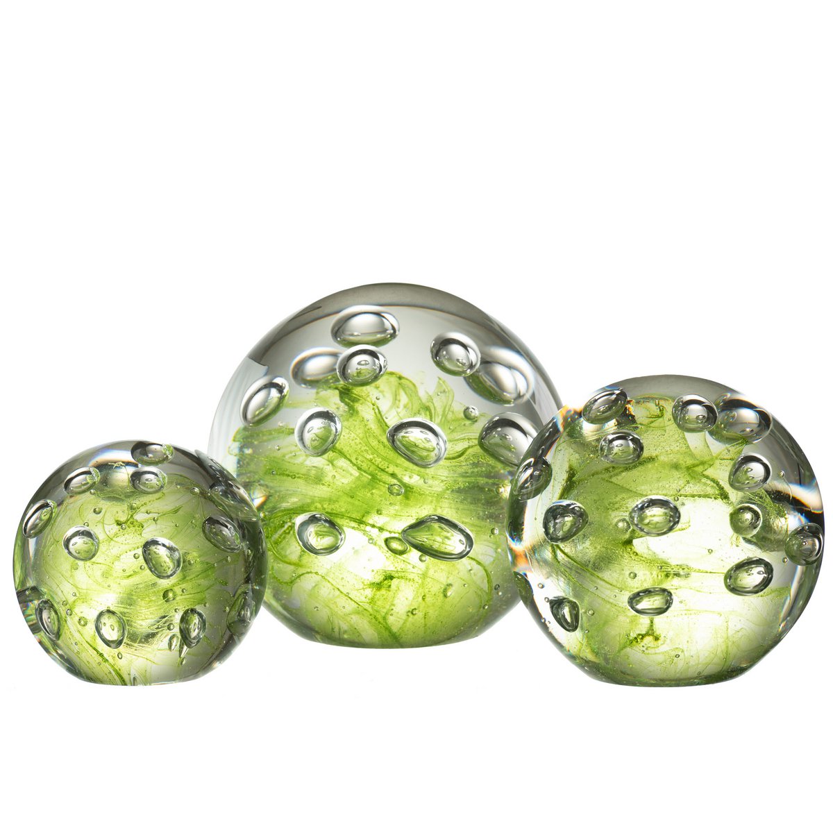 Presse-papier J-Line Bulles d'air en verre transparent, vue de face