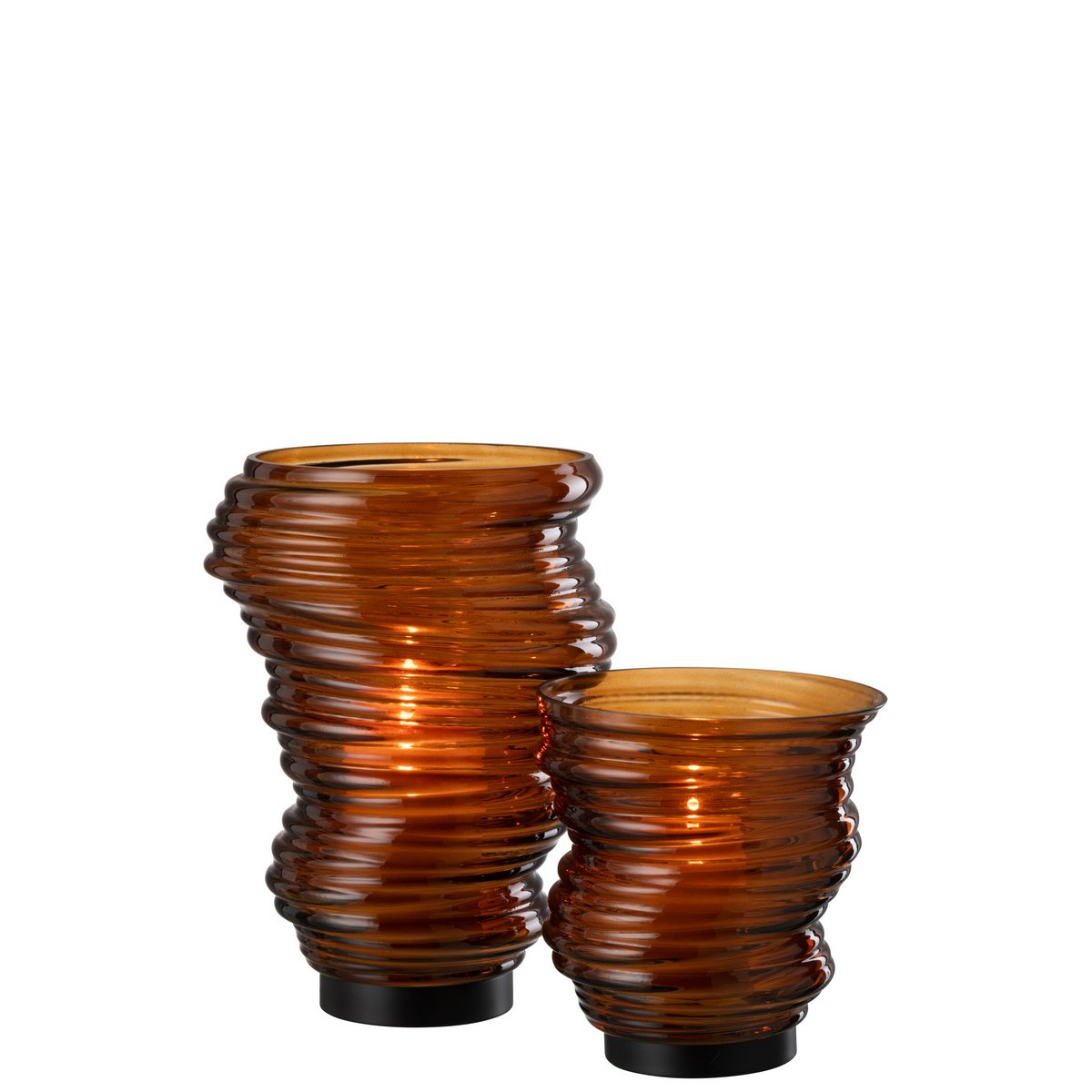 Vase Tornado J-Line en verre marron, ambiance intérieure