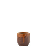 Pot de fleur J-Line Lee marron et orange, vue de face
