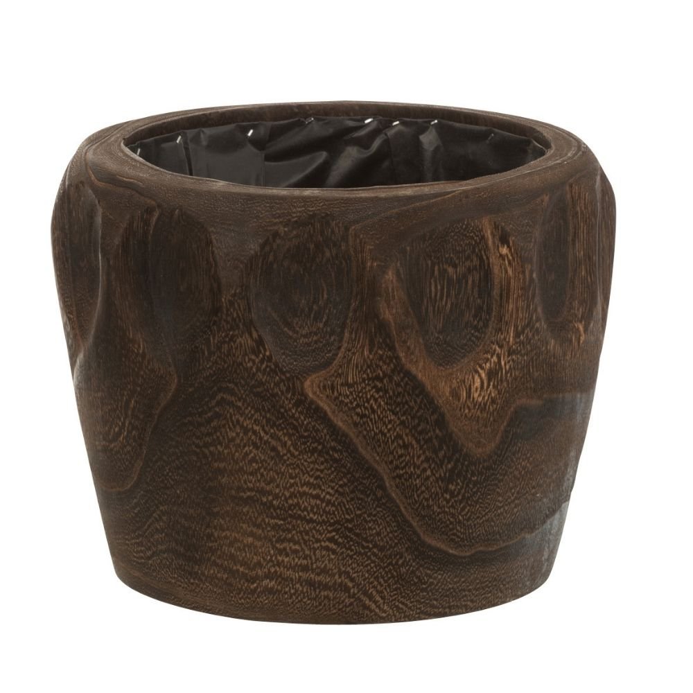 Pot de fleurs Thibo J-Line en bois et plastique, vue de face
