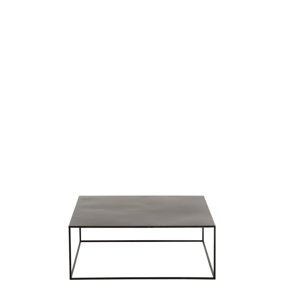 Table basse J-Line carrée en métal noir vue de face