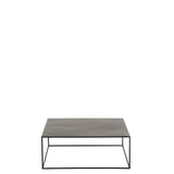 Table basse J-Line carrée en métal noir vue de face