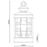 Décoration LED lanterne de lumière solaire 31,5 cm de haut, blanc antique, en métal et plastique, LED intégré, pour l'extérieur