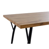 Vue latérale de la table à manger Moebilia avec cadre en métal noir