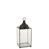 Lanterne J-Line Hagrid - verre/fer - noir - moyen