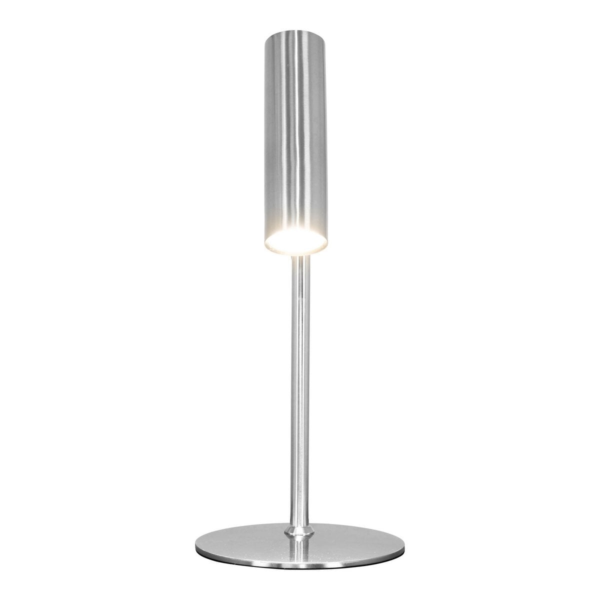 Vue latérale de la lampe de table Paris en métal argenté
