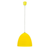 Lampe à pendentif Catinus en silicone jaune, vue de face