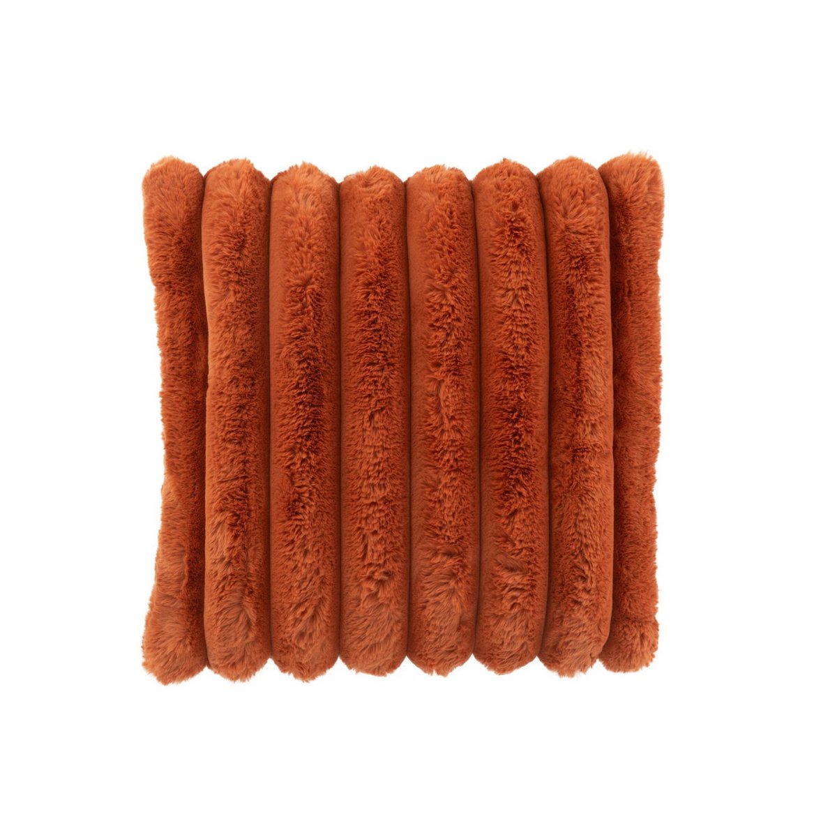 Coussin J-Line grand velours côtelé - polyester - rouille