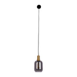 Lampe à 1 pendentif "Fumo", lampe à pendentif en métal et en verre en noir, avec une douille E14, pour salle à manger, salon, couloir ou bureau, lampe suspendue 150 x 20 cm