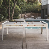 Billard Hyphen outdoor blanc, tapis gris clair