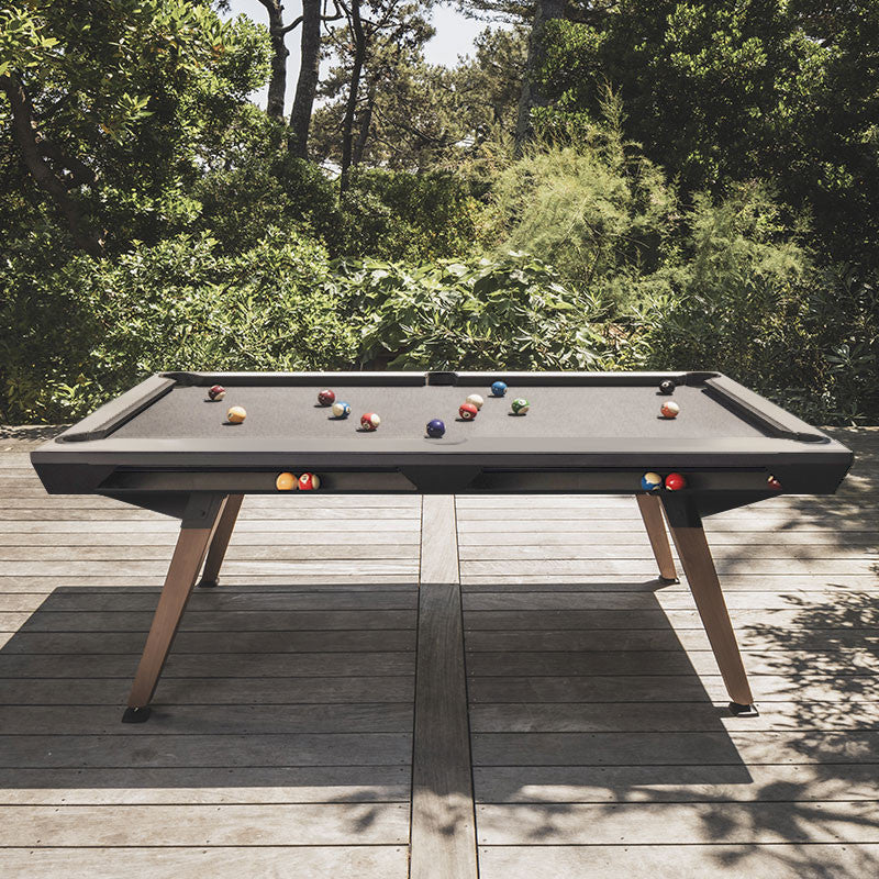 Détail du tapis déperlant et des poches du billard Origin outdoor