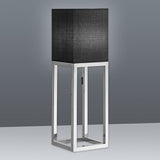 Lampe de table "Alfa", lampe de table en métal moderne et textile en chrome / gris foncé avec prise E27, 65 cm de haut, lampe chic pour le couloir, salon et bureau