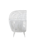 Vue latérale de la chaise longue J-Line Ovale blanche