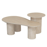 Petite table basse artisanale en travertin en céramique