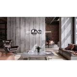 LED PRENDANT LAMP chrome "Nova" fait de verre en métal, en plastique et en fumée en métal et en métal, avec des LED fermement construites, environ. 105 cm de long