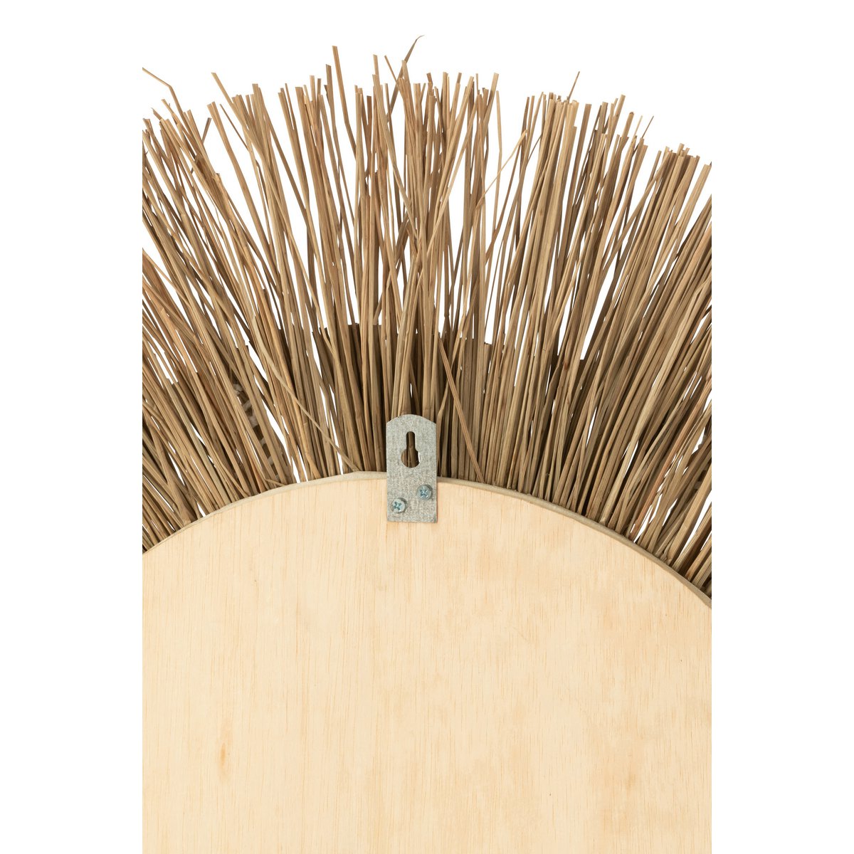 Miroir J-Line Melissa en raphia naturel avec cadre élégant
