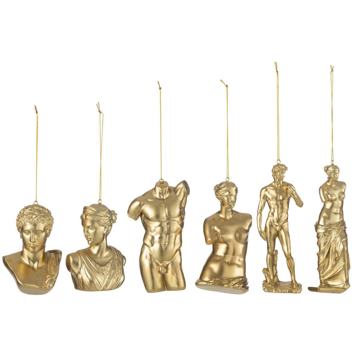 Pendentif statue romaine en polyresine dorée - vue de face