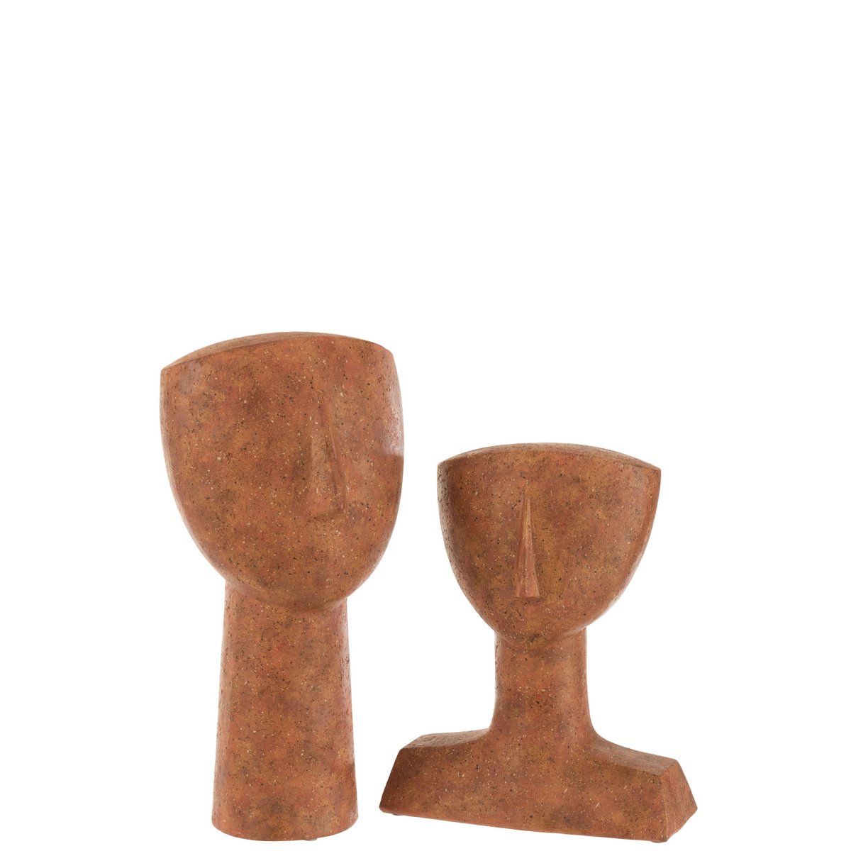 Figurine Léo Poly en terre cuite, vue latérale, détails de la texture