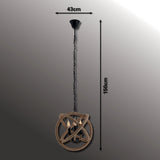 Pendentif "Regia", black metal, corde de chanvre, prise E27, éclairage pour le salon, salle à manger ou bureau, 43 cm de diamètre
