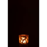 Lanterne J-Line Flowers - verre - blanc/rouge/or - petite