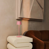 Lot de 8 lampes de table rechargeables rose avec station