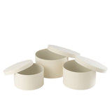 Boîte J-Line Round Flat en velours blanc - vue de face
