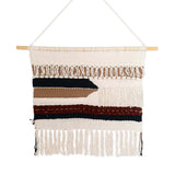 Grande macrame suspendu - décoration murale boho tissée - Muron de coton moderne matériau naturel - décoration murale tissée à la main 120x95 cm Udara