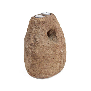 Bougeoir en terre cuite marron