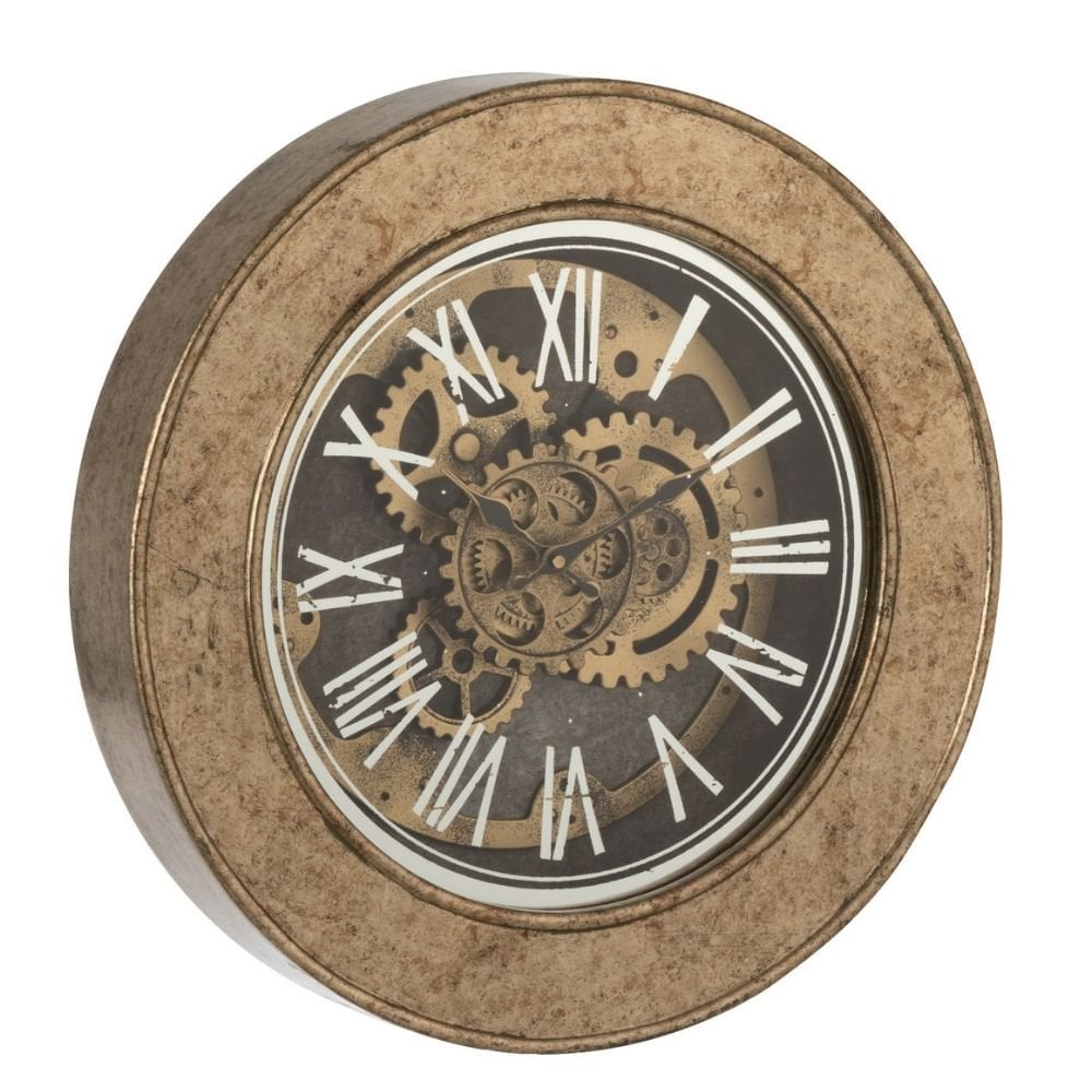 Horloge J-Line Klok en bois doré - vue avant