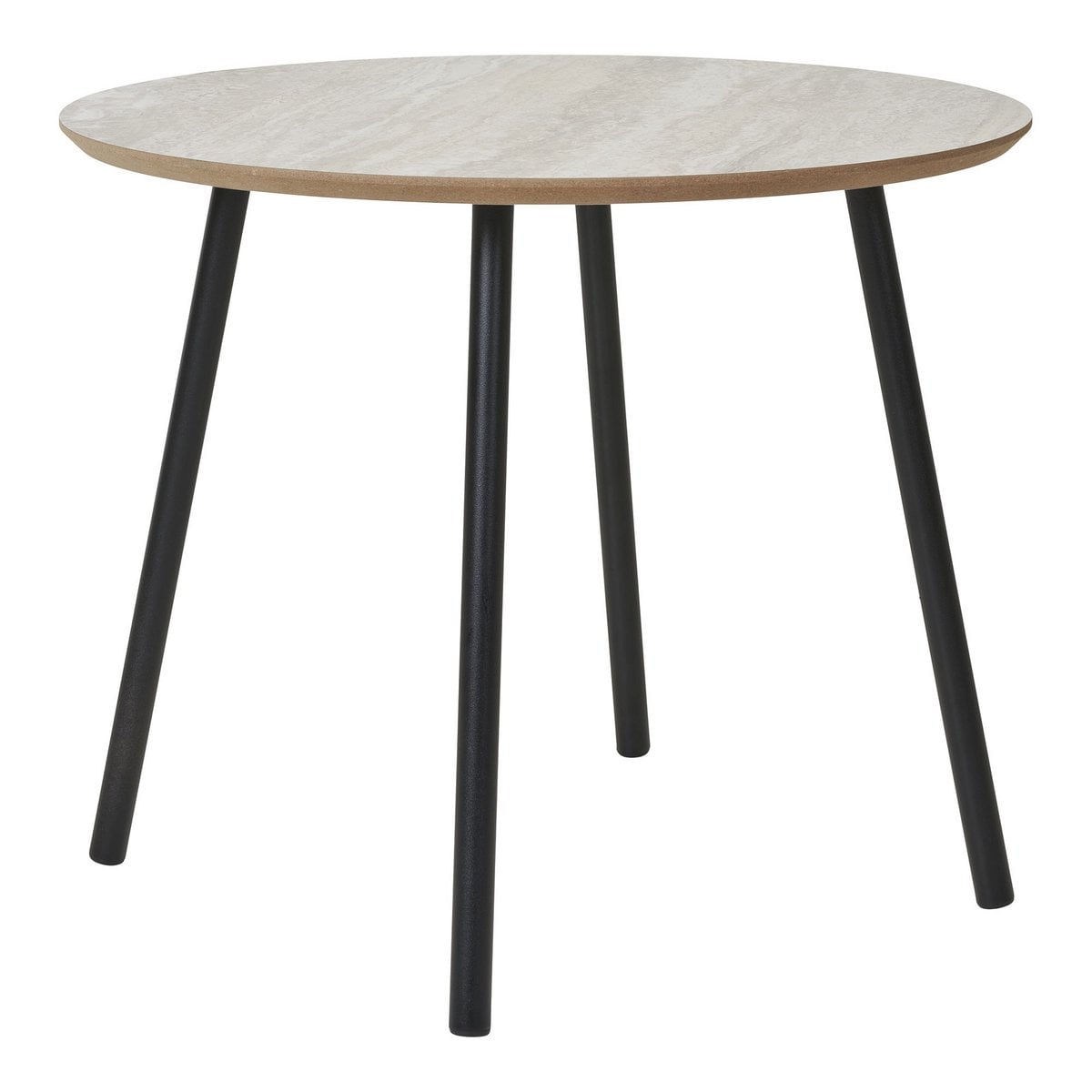 Table basse Aalst vue de dessus avec plateau aspect travertin