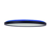 Le plafond LED "Carlo" avec RVB-Backlight, Ø de 29,3 cm, plafond classique moderne en plastique noir / blanc avec de nombreuses fonctions, par ex.