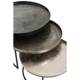 Table d'appoint J-Line Round en aluminium noir, vue de dessus