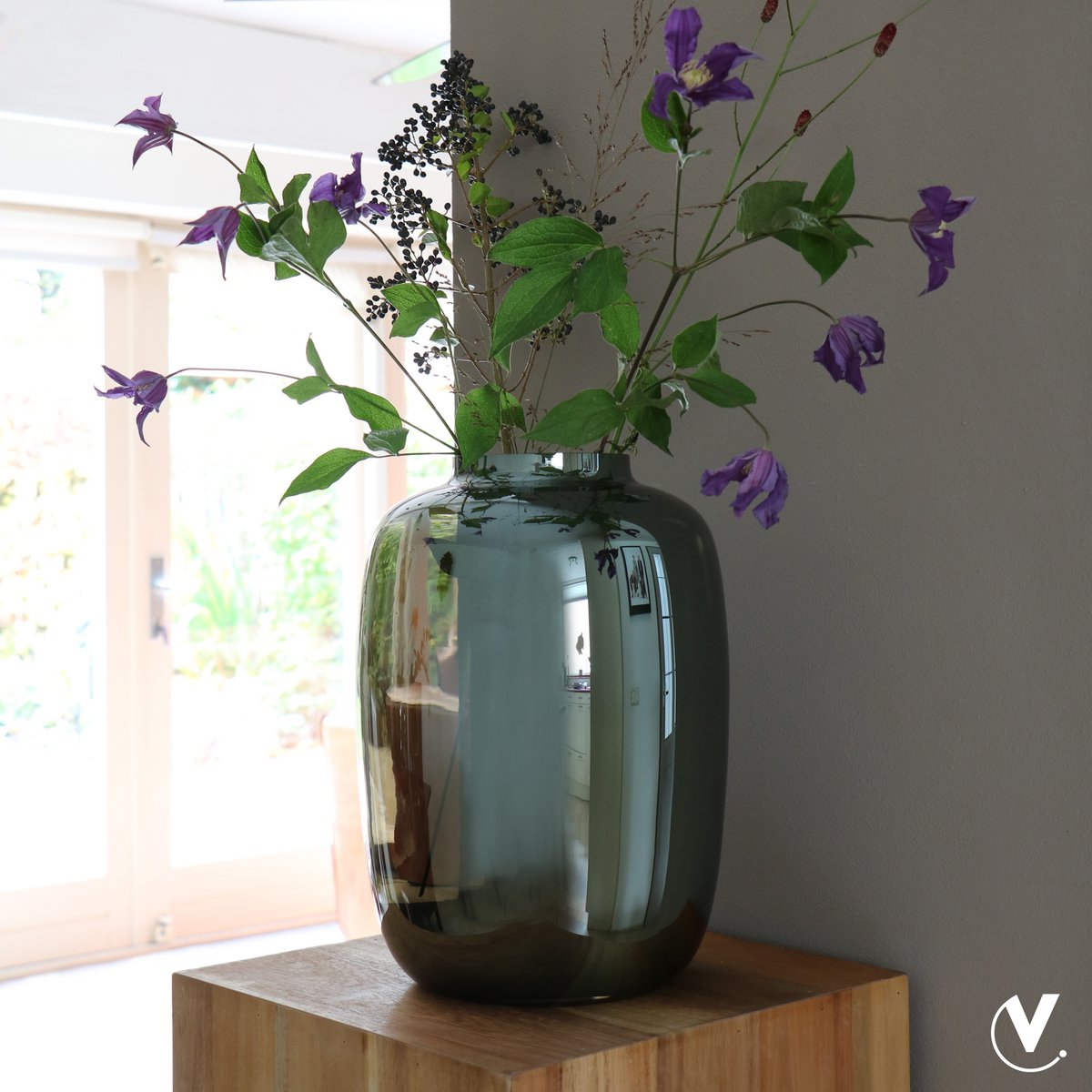 Vase en verre gris brillant Artic