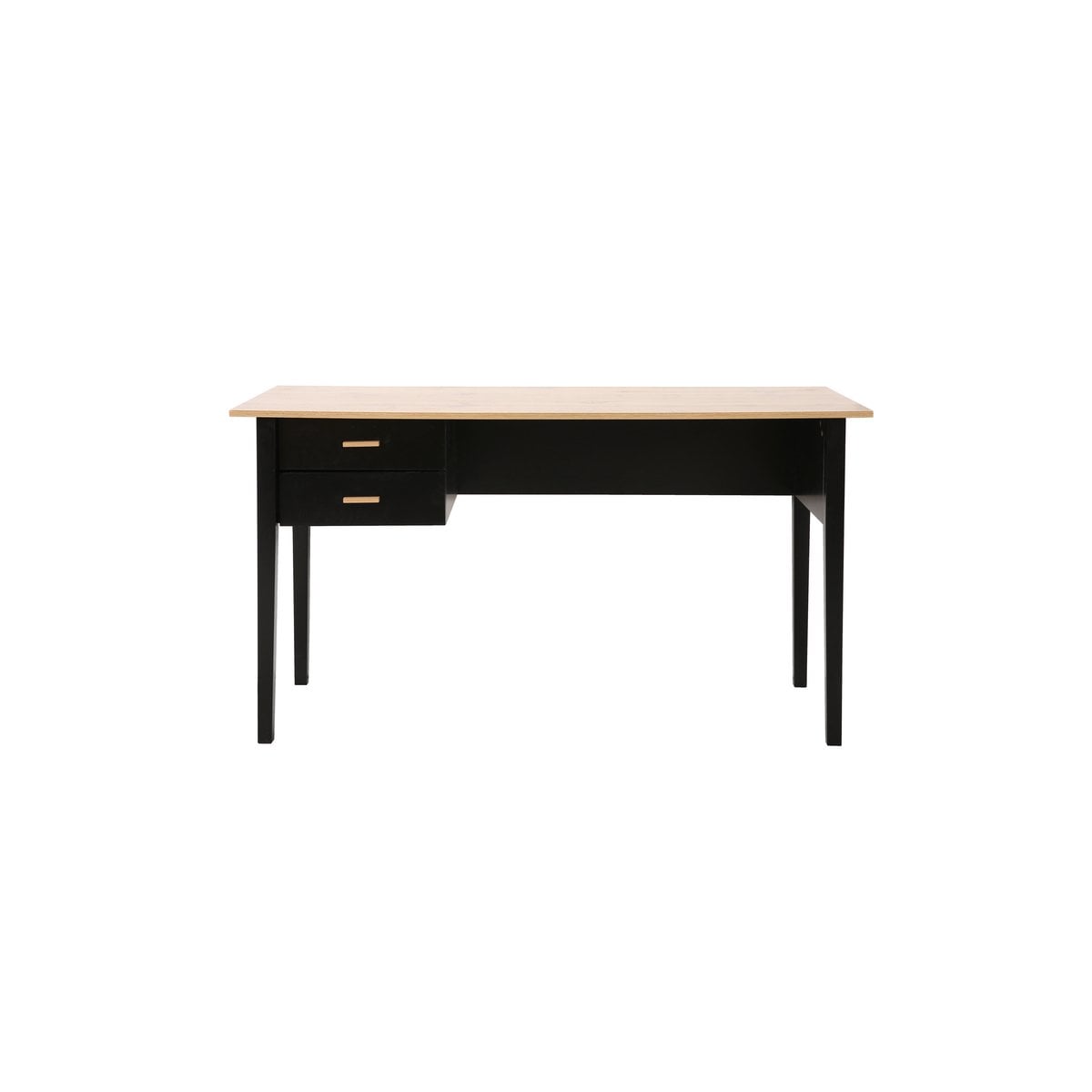 Bureau moderne noir avec tiroirs en bois de Moebilia, vue d'ensemble