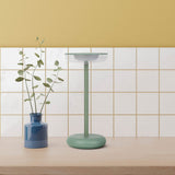«Pasi» de tablette sans fil pour l'extérieur et à l'intérieur, en métal et en plastique dans la menthe, dimmable, avec une fonction tactile et mémoire, environ. 26 cm de haut